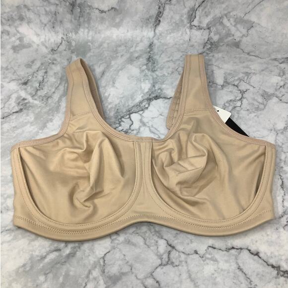 Wacoal Womens 42DD Sand Simone Sport Underwire Bra Full Coverage Workout K3-1 - Picture 3 of 11